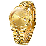 OLEVS Watches for Men with Date Luxury Male Waterproof Men Wrist Watch Analog Dress Quartz Stainless Steel Watch Luminous Calendar Men Watch Reloj para
