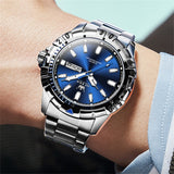 Silver Strap-Blue Dial Silver Trim