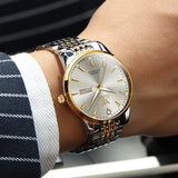 Two Tone Strap-Grey Dial Gold Trim