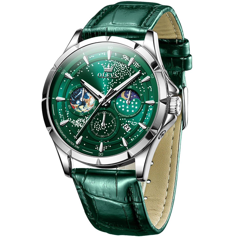 Green Strap - Green Dial Silver Trim