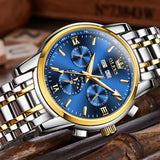 Two Tone Strap - Blue Dial Gold Trim