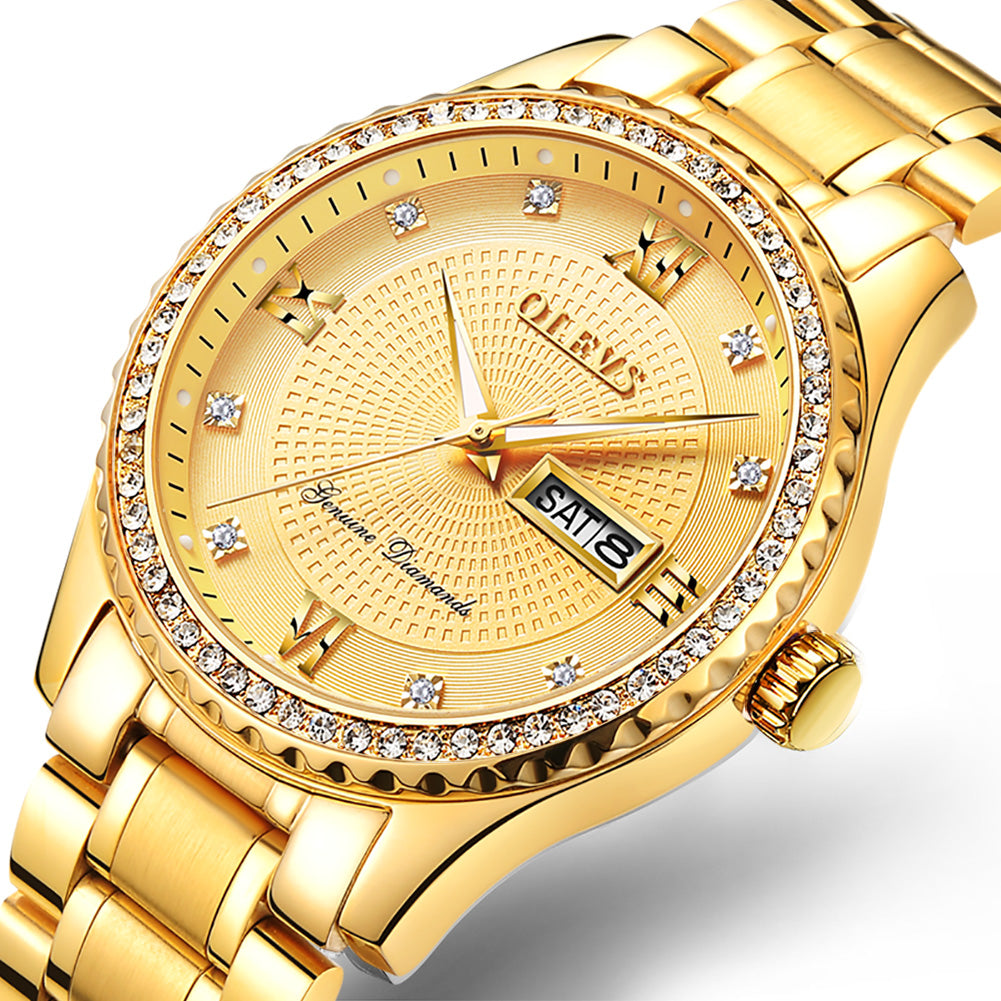 Golden big dial cheap watch