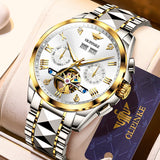 OUPINKE 3240 Self Winding Black Watches for Men Luxury Business Dress Mens Watch Reloj Para Hombre