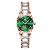 Rose Strap-Green Dial Rose gold Trim