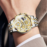 OLEVS Watches for Man 9947 Golden White