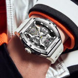 Men Automatic Sports Watch Original Skeleton Mechanical Self Winding Luxury Dress Sapphire Crystal Waterproof Wrist Watch for Men 6012