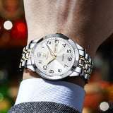 OLEVS Watches for Man 9970 Golden White