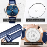 OLEVS  5869 Watches for Men Minimalist Ultra Thin Fashion Casual Analog Quartz Date Watch Waterproof Slim Simple Big Face Dress Mens Wrist Watches with Retro Leather Band for Men Reloj para Hombre