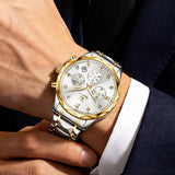 OLEVS Watches for Man 2730 Golden White