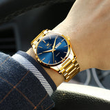 OLEVS Watches for Man 6898 Golden Blue