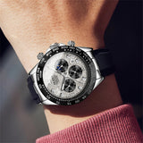 OLEVS 2875 Watches for Men Chronograph Multifunction Diamond Luminous Waterproof Silicone Wrist Watches