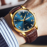 OLEVS Watches for Man 6896 Golden Blue