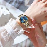 OLEVS Watches for Woman 2897 Golden Blue