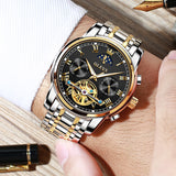 Two Tone Strap - Black Dial Gold Trim