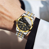 Two Tone Strap - Black Dial Gold Trim