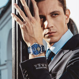 OLEVS 6690 Mens Automatic Watches Self-Winding Starry Sky Diamond Skeleton Luxury Wrist Watch Waterproof Luminous