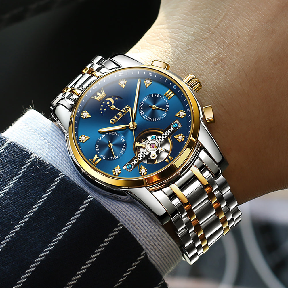 Two Tone Strap - Blue Dial Gold Trim