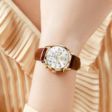 OLEVS Watches for Woman 5523 Golden White