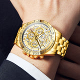 OLEVS Watches for Man 9913 Golden White