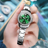 Silver Strap - Green Dial Silver Trim