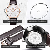 OLEVS  5869 Watches for Men Minimalist Ultra Thin Fashion Casual Analog Quartz Date Watch Waterproof Slim Simple Big Face Dress Mens Wrist Watches with Retro Leather Band for Men Reloj para Hombre