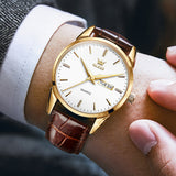 OLEVS Watches for Man 6898 Golden White