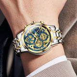 OLEVS Watches for Man 9947 Golden Blue