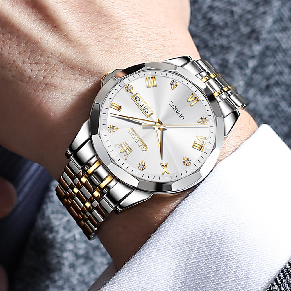 Two Tone Strap - White Dial Silver Trim