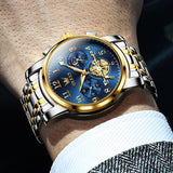 OLEVS Watches for Man 2900 Golden Blue