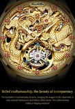 OUPINKE 3176 Gold Dragon Watches for Men Tourbillon Skeleton Mechanical Luxury Dress Automatic Self Winding Tungsten Steel Waterproof Sapphire Crystal Luminous Men’s Wrist Watch