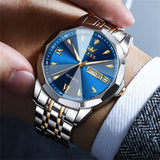 OLEVS Watches for Man 9998 Golden Blue