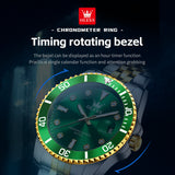 OLEVS Watches for Man 9809 Golden Green