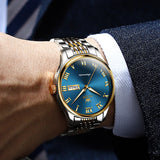 Silver Strap - Blue Dial Gold Trimr