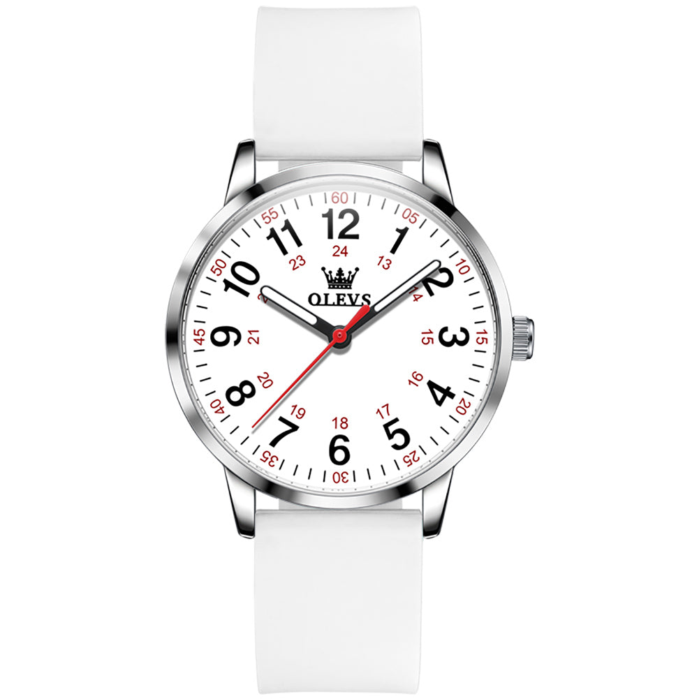 Silver Strap-White Dial Silver Trim