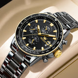 Black Strap-Black Dial Gold Trim