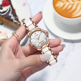 Two Tone Strap-White Dial Rose gold Trim