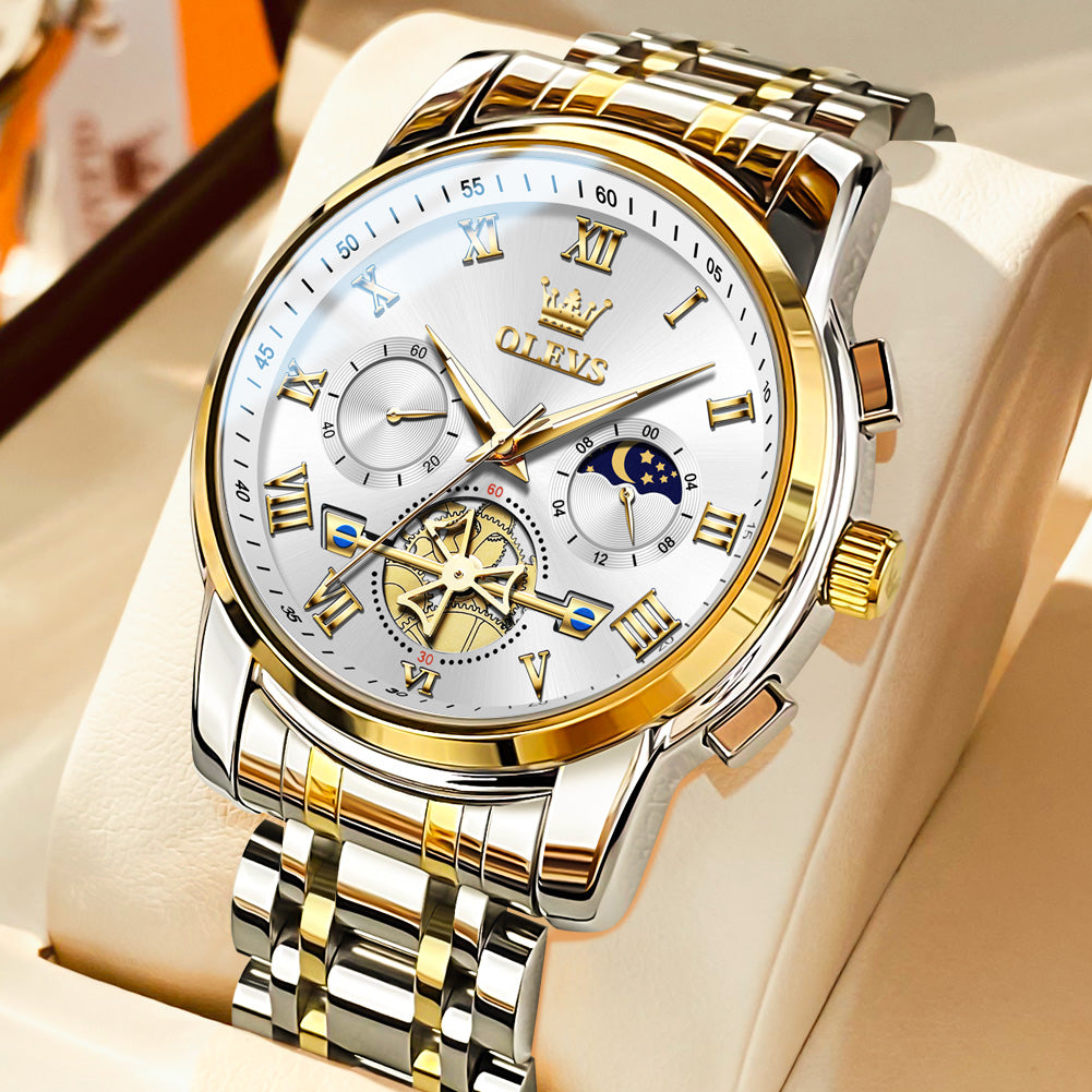 Two Tone Strap - White Dial Gold Trim