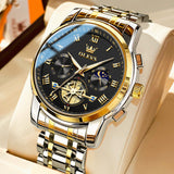 Two Tone Strap - Black Dial Gold Trim