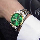 Two Tone Strap - Green Dial Gold Trim