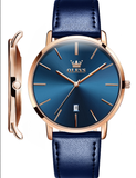 OLEVS  5869 Watches for Men Minimalist Ultra Thin Fashion Casual Analog Quartz Date Watch Waterproof Slim Simple Big Face Dress Mens Wrist Watches with Retro Leather Band for Men Reloj para Hombre
