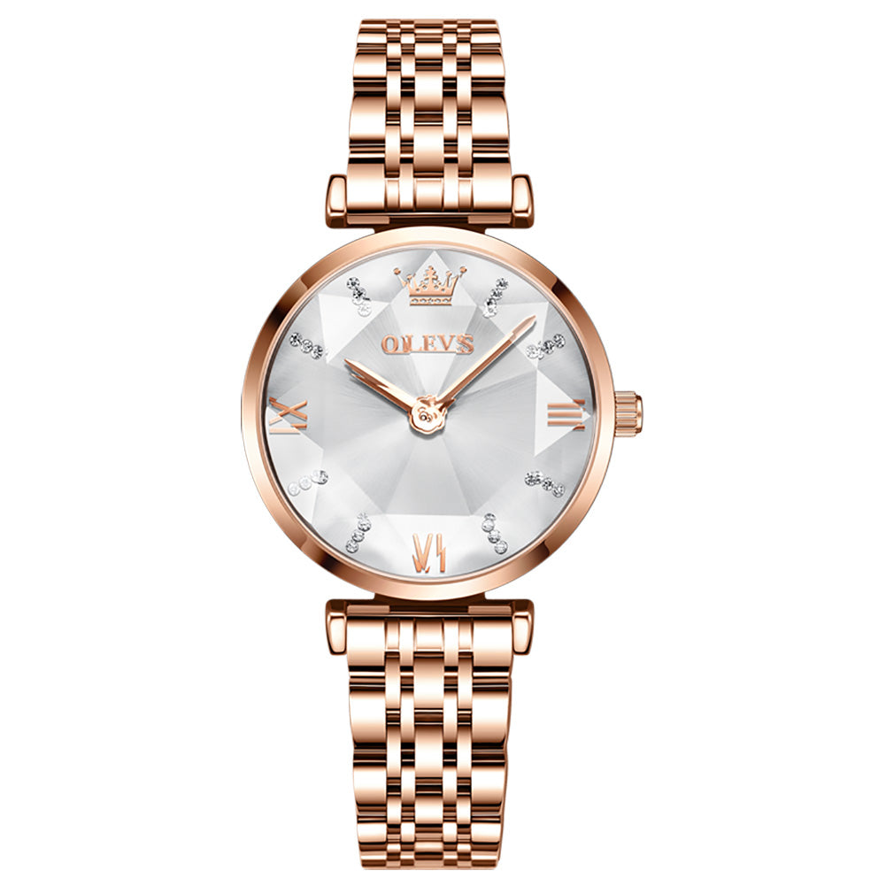 Rose Strap-White Dial Rose gold Trim