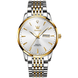 Two Tone Strap-White Dial Gold Trim