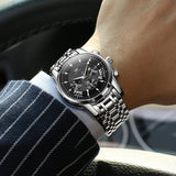 Silver Strap-Black Dial Silver Trim