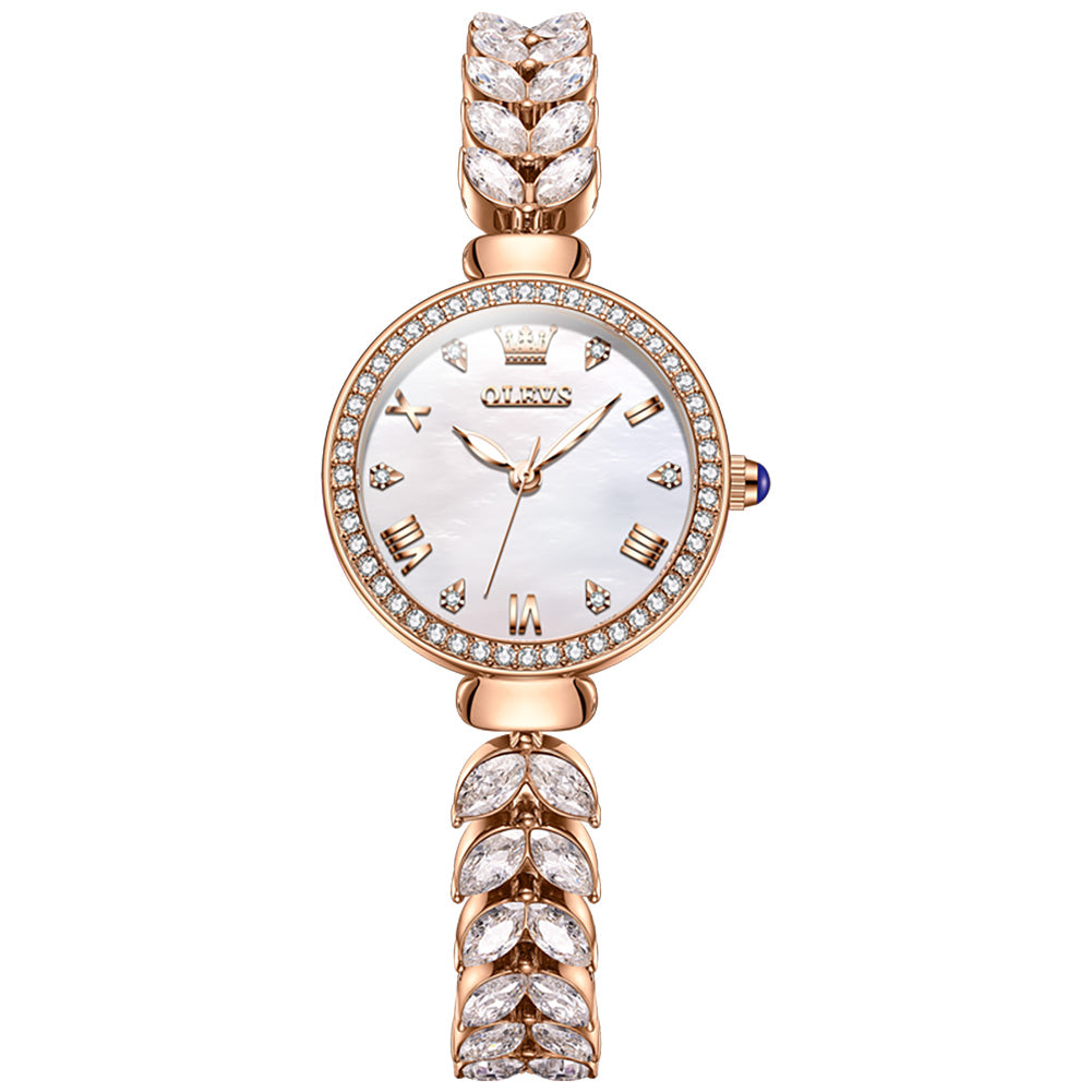 Rose Strap-White Dial Rose gold Trim