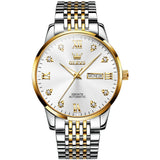 Two Tone Strap-White Dial Gold Trim