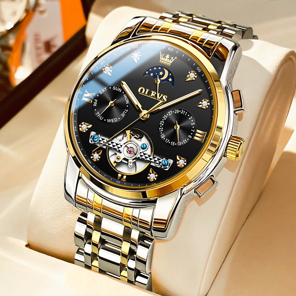 Two Tone Strap - Black Dial Gold Trim