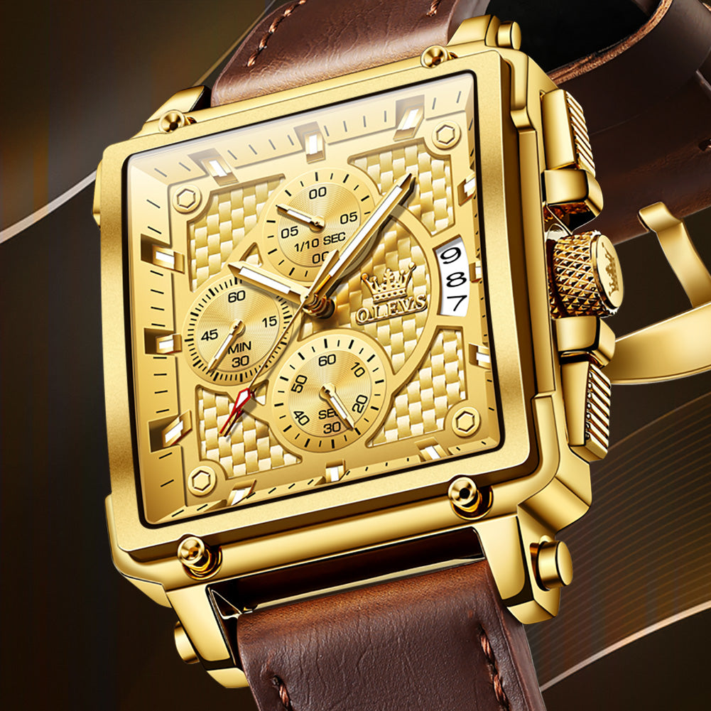 Brown Strap - Full Gold Dial