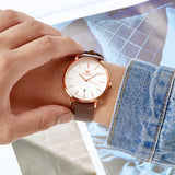 OLEVS  5869 Watches for Men Minimalist Ultra Thin Fashion Casual Analog Quartz Date Watch Waterproof Slim Simple Big Face Dress Mens Wrist Watches with Retro Leather Band for Men Reloj para Hombre