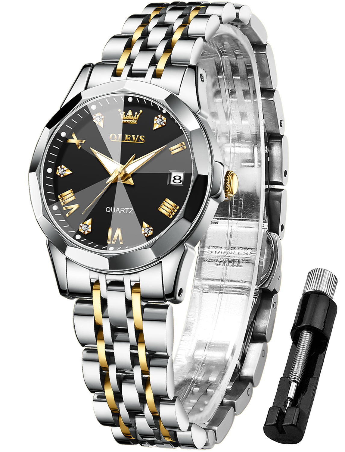 OLEVS Watches for Woman 9931 Golden Black