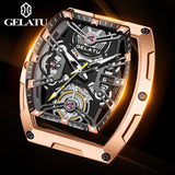 Men Automatic Sports Watch Original Skeleton Mechanical Self Winding Luxury Dress Sapphire Crystal Waterproof Wrist Watch for Men 6012
